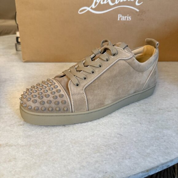 Christian Louboutin 3160934 Brown Suede Louis Jr. Spikes Orlato Sneaker, 45.5 46 - Picture 11 of 15